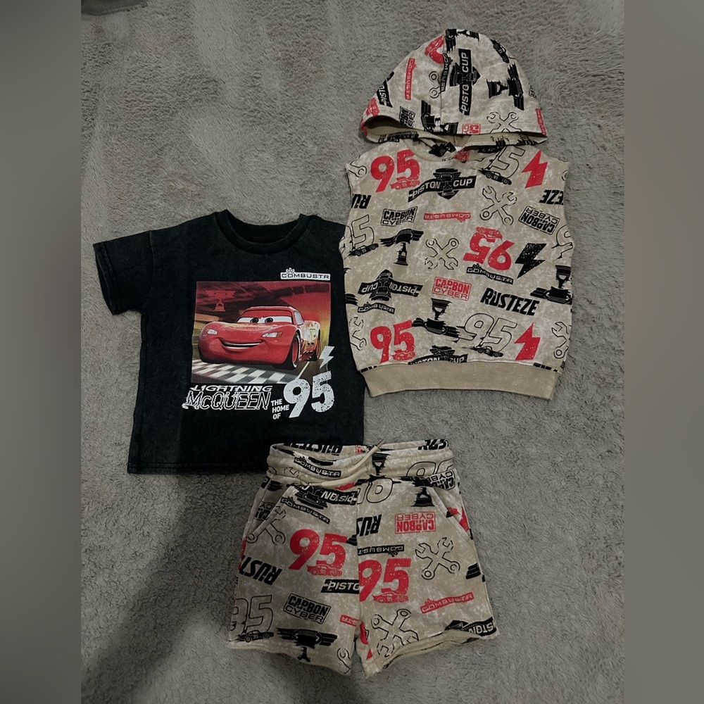 Disney cars 3 piece set for toddler boy